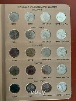 1999-2009 Complete 224 Coin Territorial State Quarter Set withSilver Proofs DANSCO