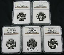 1999 2009 Complete Silver Quarter Proof Set Ngc Pf 70 56 Coins