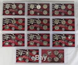 1999-2009-S Silver Proof Quarter Set Run 56 Coins With Display Case