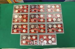 1999-2009 S Silver Proof State Quarter set run No boxes or COA 56 coins