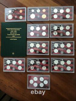 1999-2009 S Silver Proof State & Territory Quarters 56 Piece Set Folder