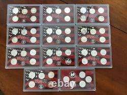 1999-2009 S Silver Proof State & Territory Quarters 56 Piece Set Mint Lenses