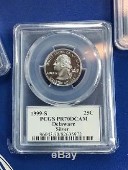 1999-2009 S Silver State Quarter 56 Coin Proof Set PCGS PR70 DC Flag Holder