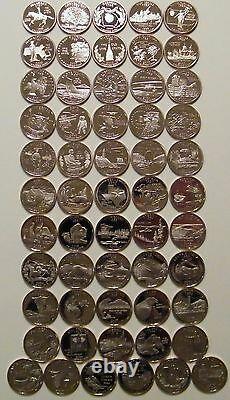 1999-2009 S Silver State Quarters Proof Complete 56 Coins & DC Territories set
