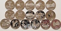 1999-2009 S -State Quarters SILVER Proof Complete 50 Coins & DC Territories set