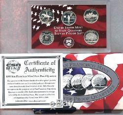 1999-2009 Silver State-territories Quarter Set Proof Boxes & Coa's