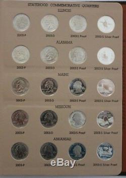 1999-2009 State Quarter Complete Set PDS & S Silver Proof in Dansco Albums