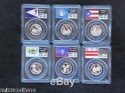 1999-2009 State & Territory Silver Quarters PCGS Flag Label + 4 more (60 total)