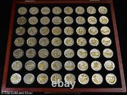 1999-2009 US Gold & Silver Highlighted State Quarters 56pc Set in Wood Case
