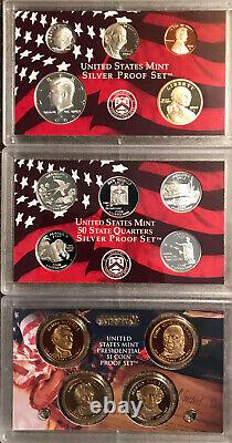 1999-2020 U. S. Mint Silver Proof Coin Sets Complete withState Quarters and more