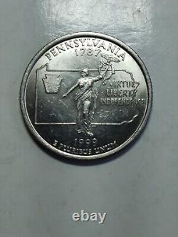 1999 D Pennsylvania Quarter Dollar Coin Errors Double Die Word
