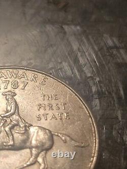 1999 P DELAWARE STATE QUARTER RARE spitting horse, George Washington necklace