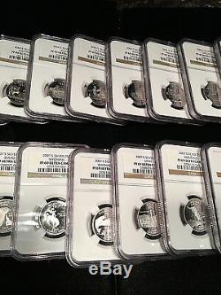 1999 S-2008 S SILVER STATE QUARTER SET NGC PF 69 ULTRA CAMEO 50 COINS WithBOX