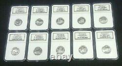 1999-S 2010-S SILVER STATE 25c TERRITORY, & ATB 60 COIN NGC PR70 DCAM SET(1075)