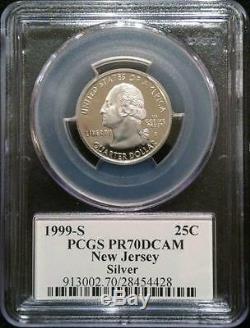 1999 S 25C Silver New Jersey Quarter PCGS PR70DCAM