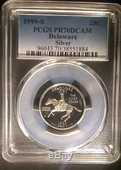 1999-S 25c DELAWARE SILVER STATE Quarter Proof PCGS PR70DCAM (PERFECT)