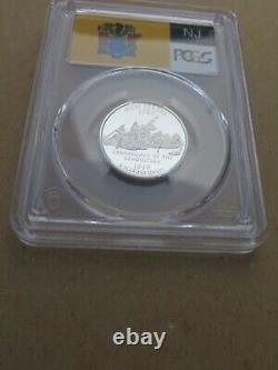 1999-S 25c New Jersey SILVER State Flag GOLD Label Quarter Proof PCGS PR70DCAM