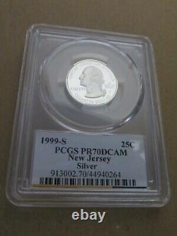 1999-S 25c New Jersey SILVER State Flag GOLD Label Quarter Proof PCGS PR70DCAM