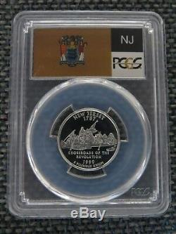 1999-S 25c New Jersey SILVER State Flag Label Quarter Proof PCGS PR70DCAM