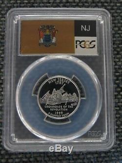 1999-S 25c New Jersey SILVER State Flag Label Quarter Proof PCGS PR70DCAM