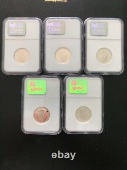 1999 S 25c Silver Set Ngc- Pr-69uc Rare
