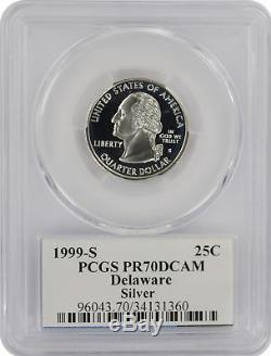 1999-S Flag Silver Delaware DE State Quarter PR70DCAM PCGS Proof 70 Deep Cameo