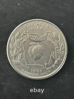 1999 S Georgia Peach PROOF 90% Silver 1788 Washington State QUARTER Justice Mod