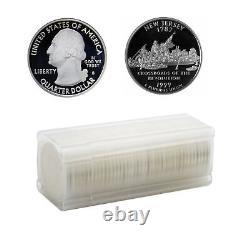 1999 S New Jersey State Quarter 90% Silver Proof Roll 40 US Coins