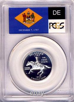 1999-S PCGS PR69DCAM SILVER State Quarters State Labels 5 Coins