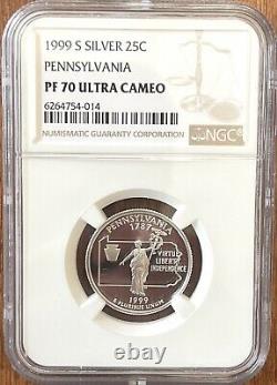 1999 S Pennsylvania Silver Quarter PF70 UCAM