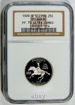 1999 S Proof Silver 25c Delaware NGC PF 70 Ultra Cameo