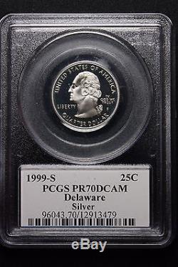 1999 S Quarter Pcgs Pr70dcam Silver Delaware State Quarter King Of The Series