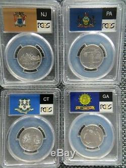 1999 S SILVER New Jersey Pennsylvania Georgia & Connecticut PR70DCAM 4-Coin Set