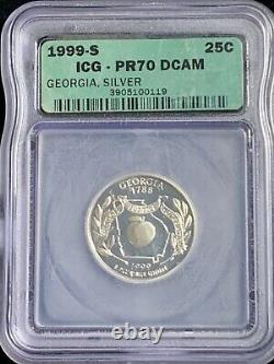1999 S STATE Quarters GEORGIA SILVER PR70DCAM ICG