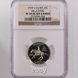 1999 S Silver 25C Delaware NGC Certified PF70 Ultra Cameo