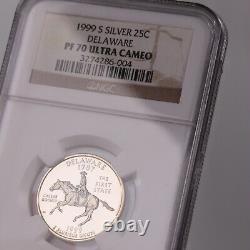 1999 S Silver 25C Delaware NGC Certified PF70 Ultra Cameo