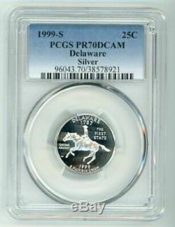 1999 S Silver 25C Delaware PCGS PR70 DCAM