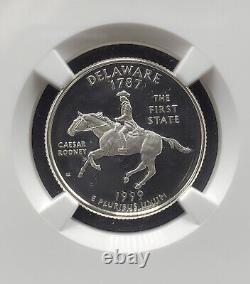 1999 S Silver 25C Delaware PF70 Ultra Cameo, Quarter
