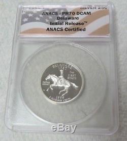 1999-S Silver 25c Delaware State Quarter ANACS PR70 DCAM Initial Release