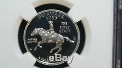 1999 S Silver DELAWARE State Quarter. 25C NGC PF70 Ultra Cameo Scarce Coin