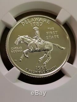 1999-S Silver Delaware 25C NGC PF70 Ultra Cameo State Quarter 4872326-060