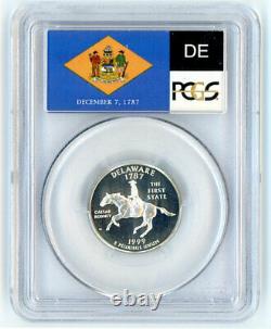 1999-S Silver Proof Delaware 25C PCGS PR70 DCAM Quarter Deep Cameo