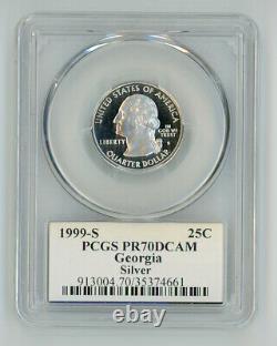 1999-S Silver Proof Georgia 25C PCGS PR70 DCAM Quarter Deep Cameo