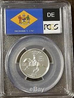 1999 S Silver Proof Quarter! Deleware! Pcgs Pr70! Flag Label! 25c! Us Coin Lot #