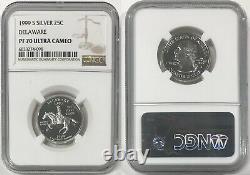 1999 S Silver Quarter 25c Delaware Ngc Pf 70 Ultra Cameo 6033274-098