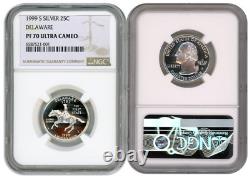 1999 S Silver Quarter 25c Delaware Ngc Pf 70 Ultra Cameo 6587521-001 E11