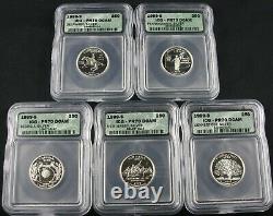 1999 S Silver Quarter Complete Five Coin Set Icg Pr 70 Dcam