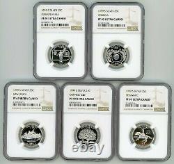 1999 S Silver Quarters Set 25c Ngc Pf69 Ultra Cameo R6