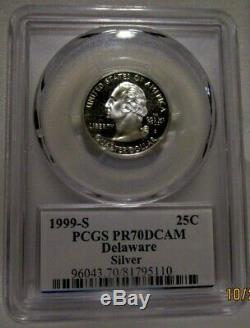 1999 S Silver State Quarter (5 Coin Set) 1-pcgs Pr 70 & 4-ngc Pf 70 Ultra Cameo