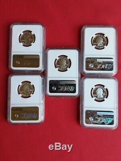 1999 S Silver State Quarter 5 Coin Set Ngc Pf 70 Uc Delaware Included